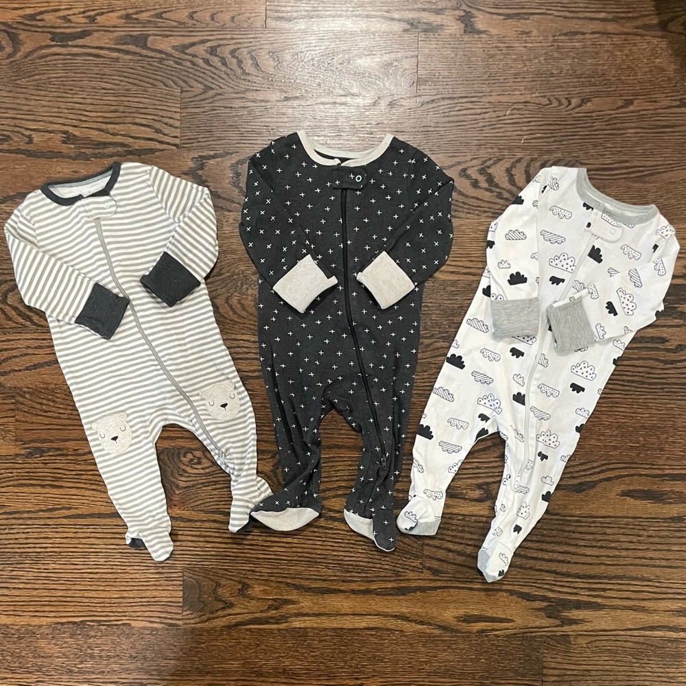 Cloud Island Footie Sleepers (set of 3) 3-6m